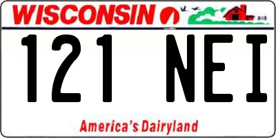 WI license plate 121NEI