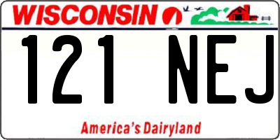 WI license plate 121NEJ