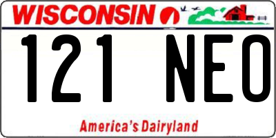 WI license plate 121NEO