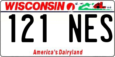 WI license plate 121NES