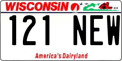 WI license plate 121NEW