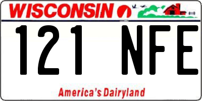 WI license plate 121NFE