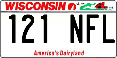 WI license plate 121NFL