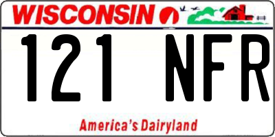 WI license plate 121NFR