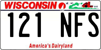 WI license plate 121NFS