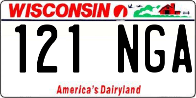WI license plate 121NGA