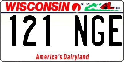 WI license plate 121NGE
