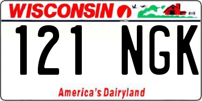 WI license plate 121NGK