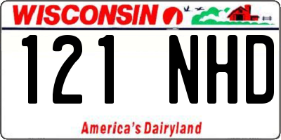 WI license plate 121NHD