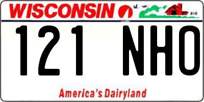 WI license plate 121NHO