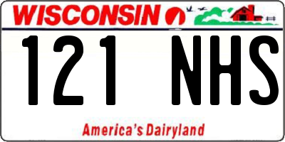WI license plate 121NHS