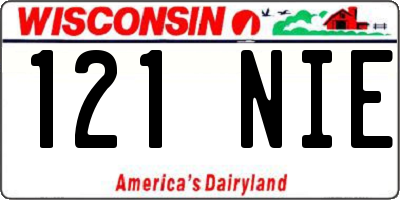 WI license plate 121NIE