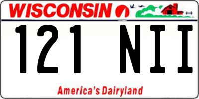 WI license plate 121NII