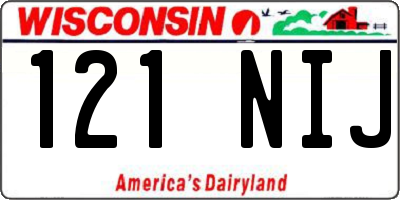 WI license plate 121NIJ