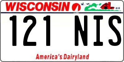WI license plate 121NIS