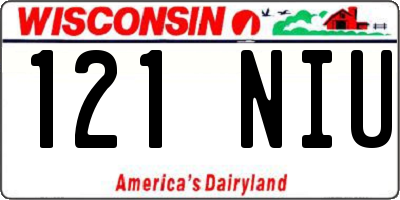 WI license plate 121NIU