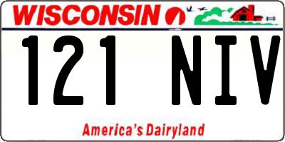 WI license plate 121NIV