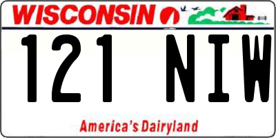 WI license plate 121NIW
