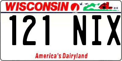 WI license plate 121NIX