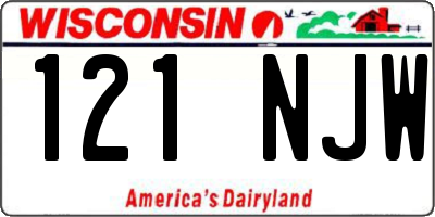 WI license plate 121NJW