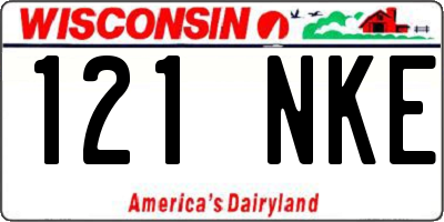 WI license plate 121NKE