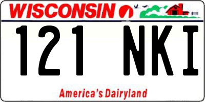 WI license plate 121NKI