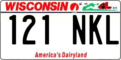 WI license plate 121NKL