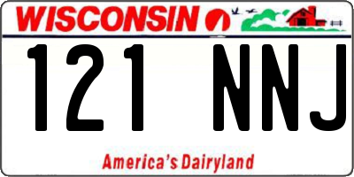 WI license plate 121NNJ