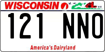 WI license plate 121NNO
