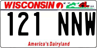 WI license plate 121NNW