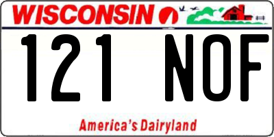 WI license plate 121NOF