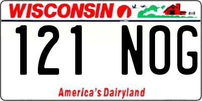 WI license plate 121NOG