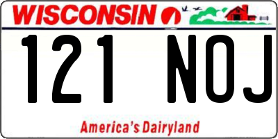 WI license plate 121NOJ