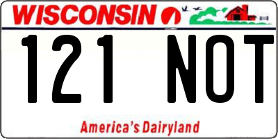 WI license plate 121NOT