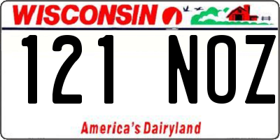 WI license plate 121NOZ