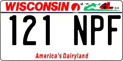 WI license plate 121NPF