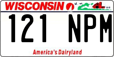 WI license plate 121NPM