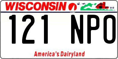WI license plate 121NPO