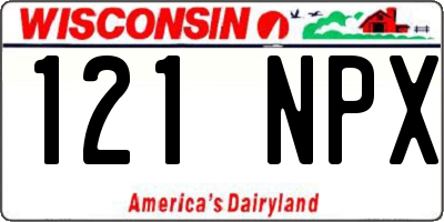 WI license plate 121NPX
