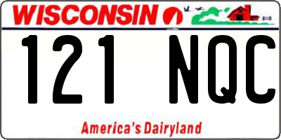 WI license plate 121NQC