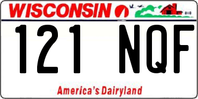 WI license plate 121NQF