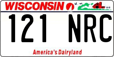 WI license plate 121NRC
