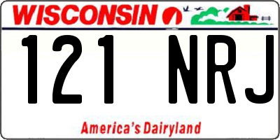 WI license plate 121NRJ