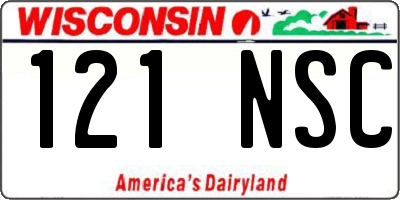 WI license plate 121NSC