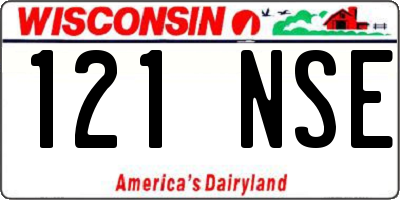 WI license plate 121NSE