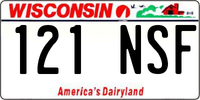 WI license plate 121NSF