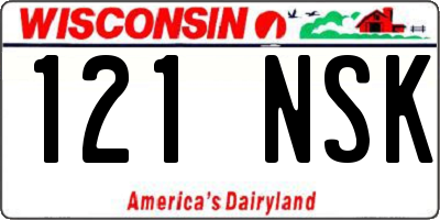 WI license plate 121NSK