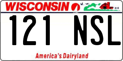 WI license plate 121NSL