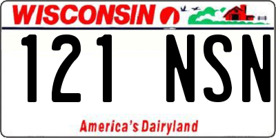 WI license plate 121NSN
