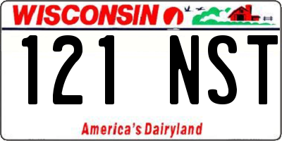 WI license plate 121NST